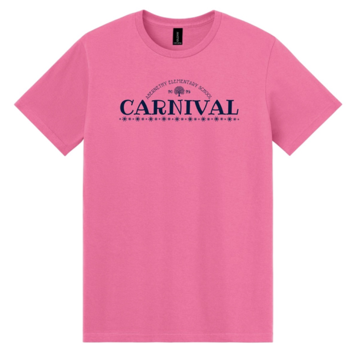Abernethy Elementary School Carnival 2026 t-shirt with navy tree logo